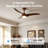Reversible 6-Speed DC Motor Aerodynamic Minimalist Ceiling Fan with a Light Walnut
