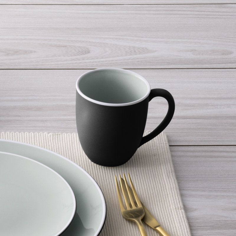 Noritake ColorTrio Coupe 4-Piece Place Setting, Graphite