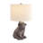 19" Resin Table Lamp With Oat Shade