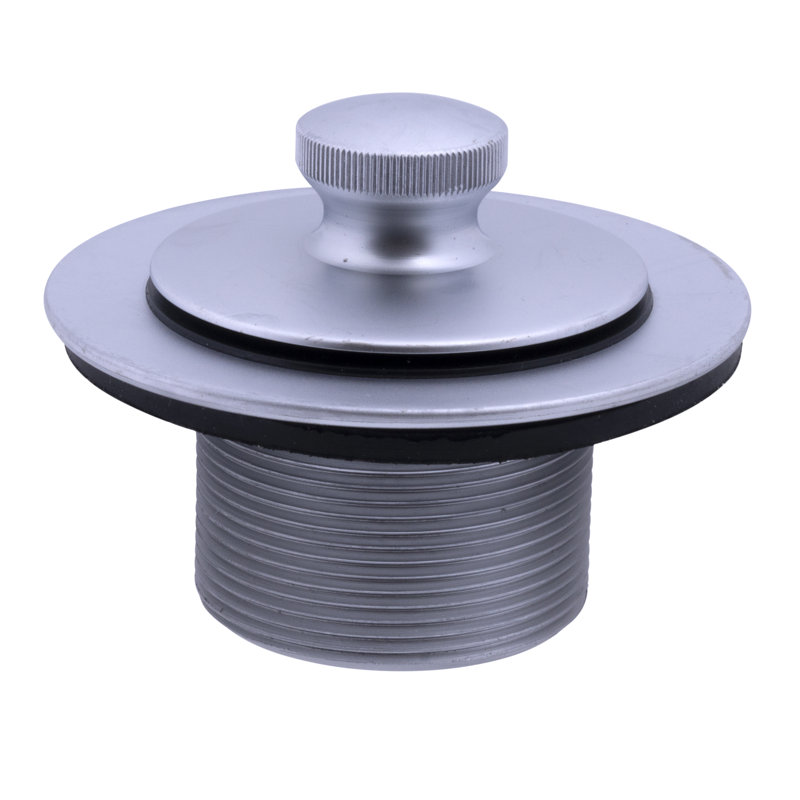 Drain Stopper Tub Drain with Overflow, Ultrashine Satin Chrome