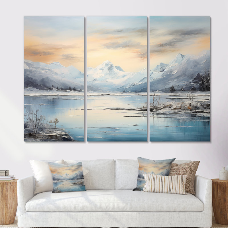Glacier Sunrise In Alaska I - ensemble d'art sur toile Glacier, H 28 po x l 36 po x P 1 po, Toile tendue