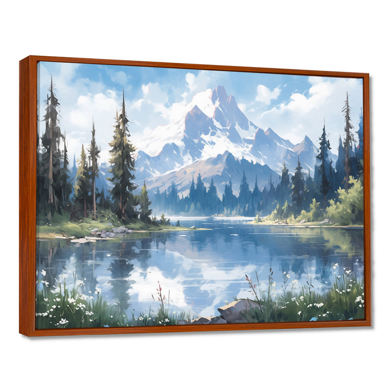 «Mountain View Bliss III - Countryside», reproduction d'art sur toile encadrée, H 16 po x l 32 po, Brun