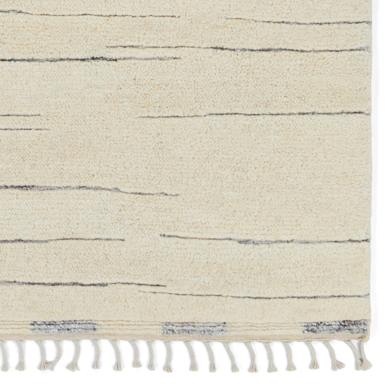 Keoka Wool Area Rug in Cream/Gray, Rectangle 8' x 10'