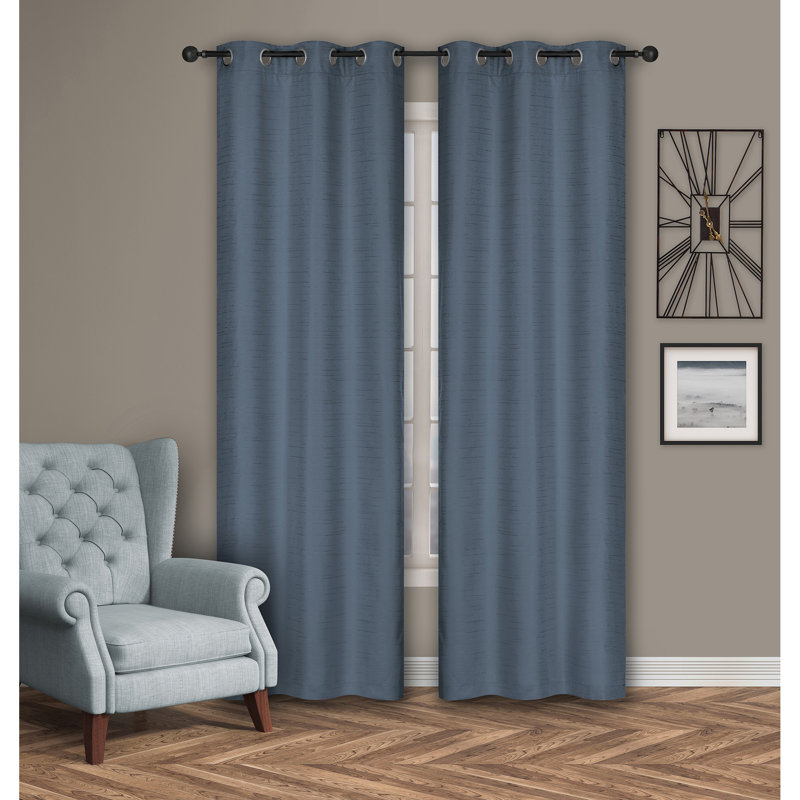Room Darkening Curtain Pair, Ocean Blue