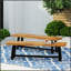 Ensemble de 2 bancs d'extérieur en acacia, finition sablée, durable et élégant pour les sièges de patio ou de jardin-2115555689