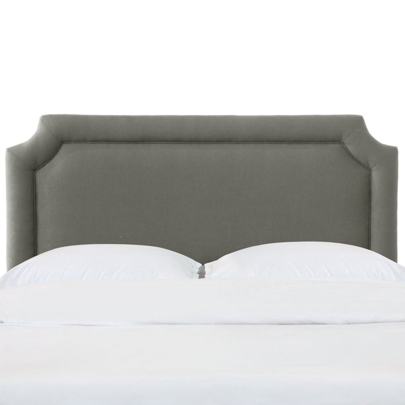 Pocola Upholstered Panel Headboard, Twin, Zuma Charcoal Textured Linen