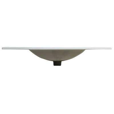 Ceramic Sink For Bathroom 36 Inch - White, , Overflow Hole, Pre-Drilled Faucet 36.18 In. Depth X 18.74 Width 6.65 Height, Stunning White Porcelain, Water-, Overflow, Simple To Clean, D W H