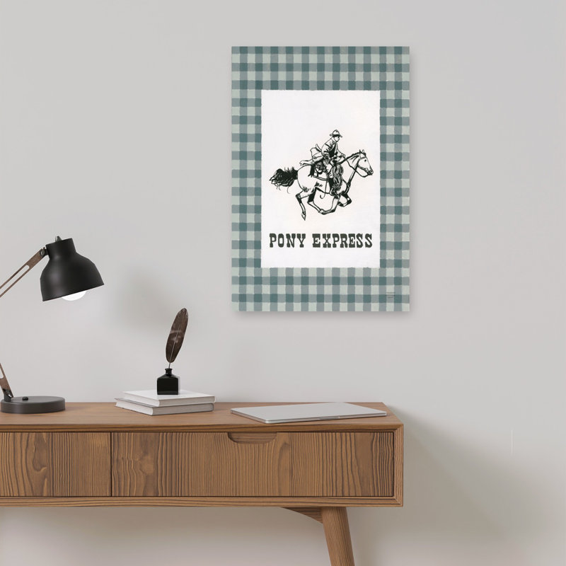 Yee Haw Pony Express, reproduction d'art rétro d'un cheval, H 18 po x l 12 po