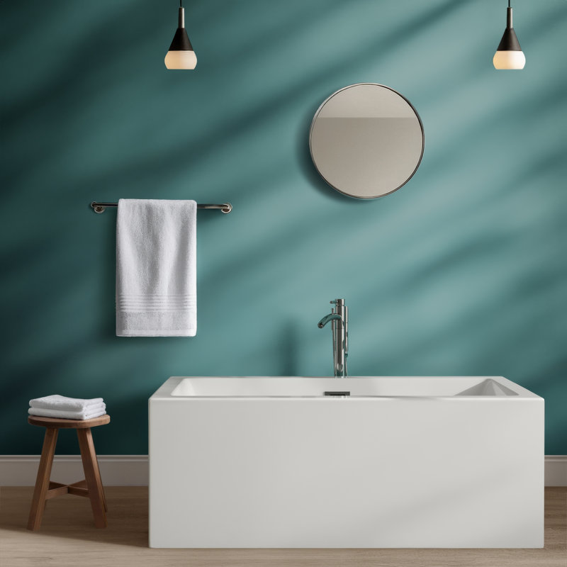 Melody 60'' x 30'' Soaking Acrylic Bathtub, Polished Chrome