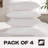 NightComfort Exclusive Collection Microfibre Pillows - Medium Support Pack of 4