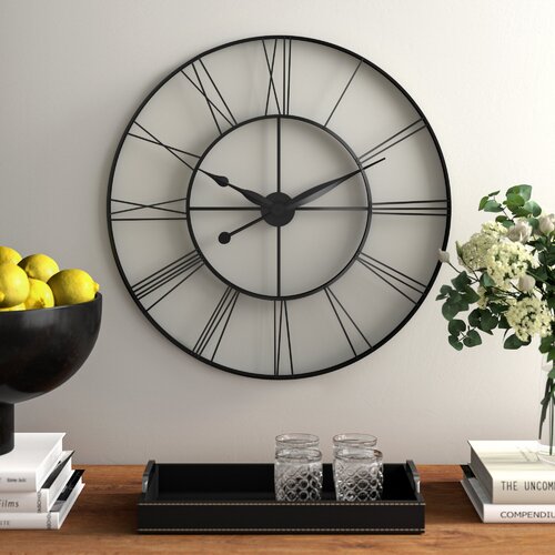 Trent Austin Daemon Silent Black Grey Wall Clock & Reviews | Wayfair.co.uk