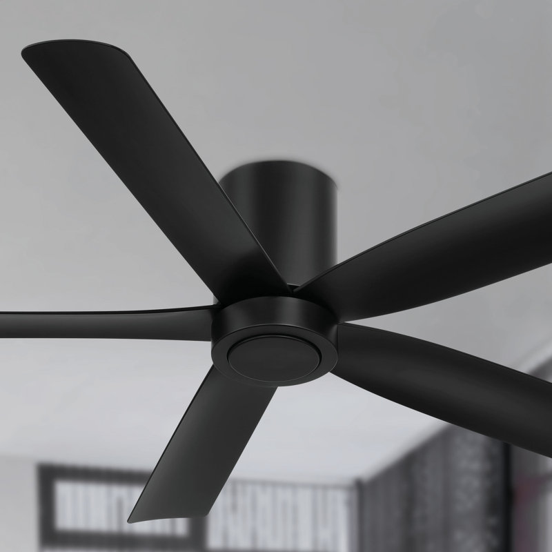 Ventilateur de plafond 5 pales 52 pouces avec télécommande CORMAC (sans lumière), Noir mat