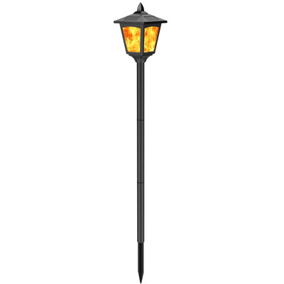 Lampadaire solaire à flamme avec effet de feu scintillant à DEL 3D, piquet de jardin étanche Ip65 Dusk To Dawn pour jardin, patio, allée