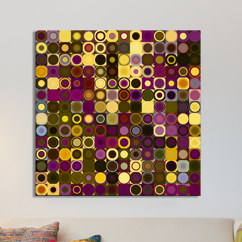 «Circles and Squares 27» par Mark Lawrence - 1 impression, H 18 po x l 18 po x P 1 po, Toile tendue