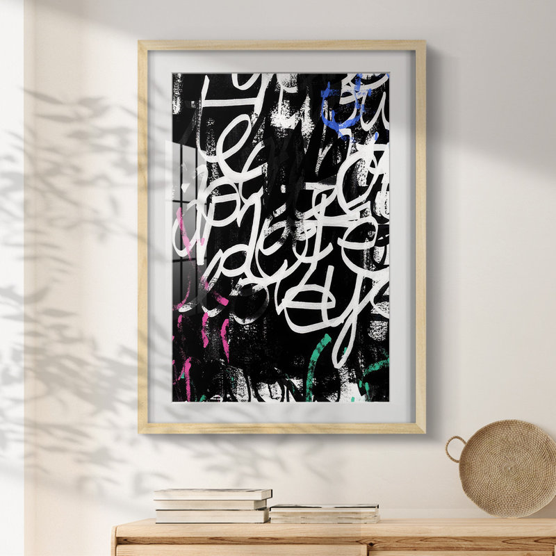 Graffiti Scribe I -Framed Print, Natural