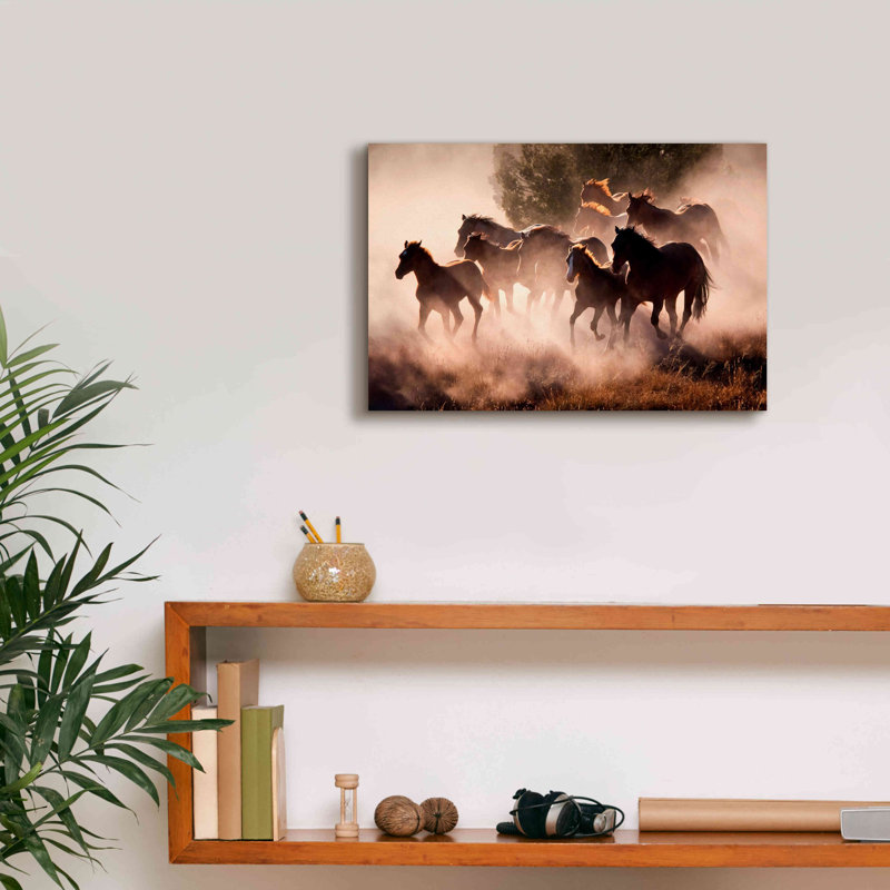«Horses» par Lisa Dearing, estampe numérique sur toile, H 12 po x l 18 po x P 0,75 po