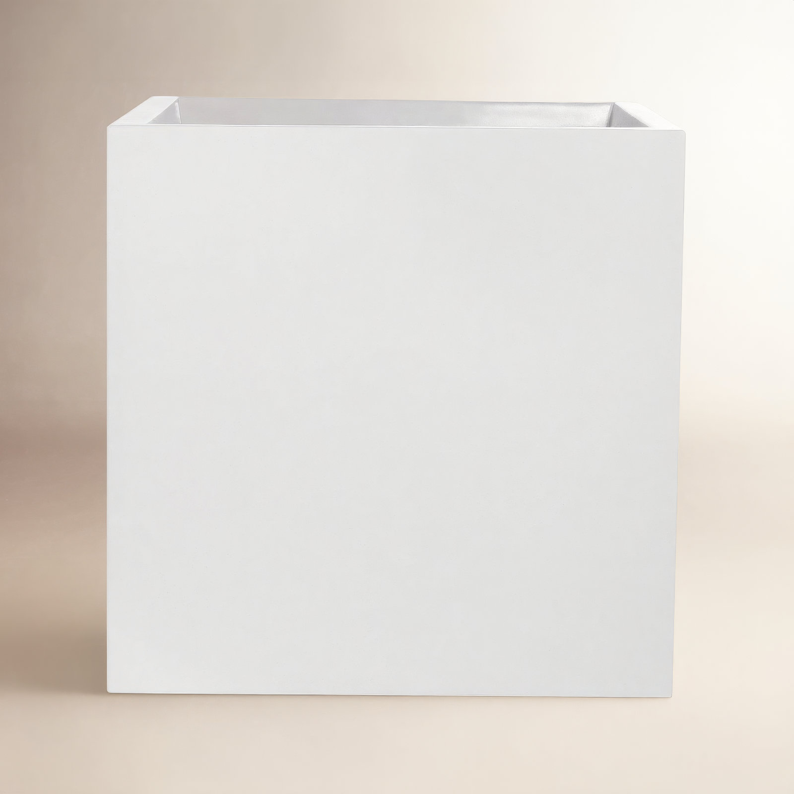19" Pot Planter, White, 15" H x 15" W x 15" D