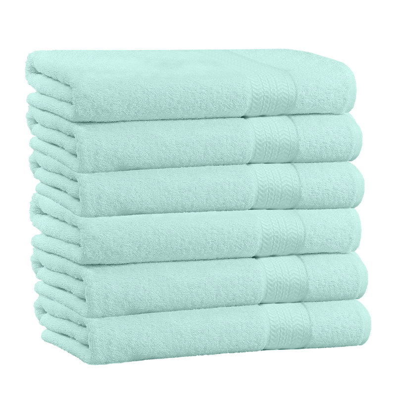  Ensemble de 6 serviettes de bain 100% coton 6 pièces, Turquoise