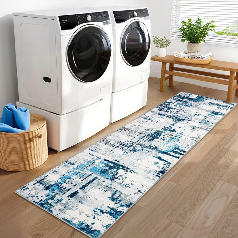 Washable Large Abstract Area Rug for Living Room Soft Indoor Carpet, Runner 2' x 6'