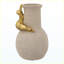 Vase décoratif moderne 6,9 x 6,9 x 11,4 pouces avec figurine dorée abstraite