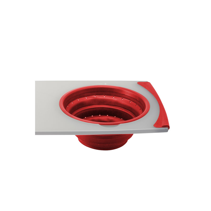 Over The Sink Cutting Board With Collapsible Colander