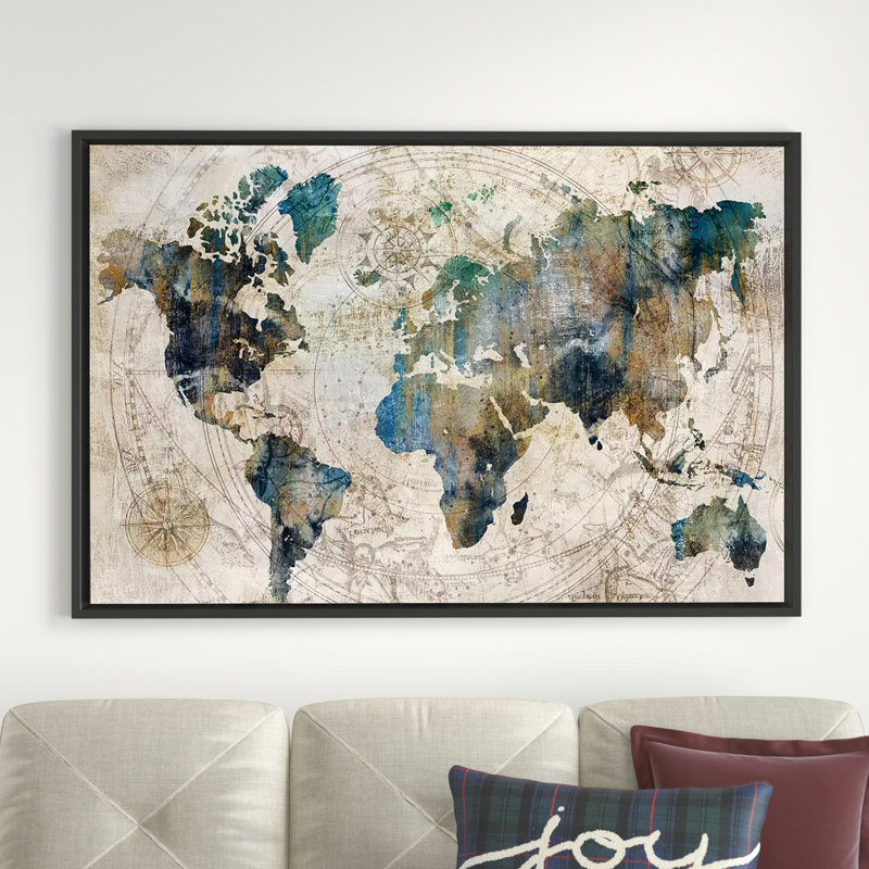 " Celestial Map " by Isabelle Z, 40" H x 60" W, Black, Picture Framed Canvas