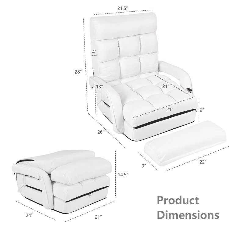 Chaise longue inclinable Kellems, Blanc, Blanc