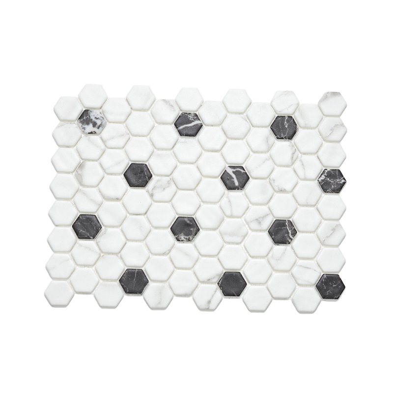 Carreau de mosaïque en verre 1 po x 1 po Eterna Hex