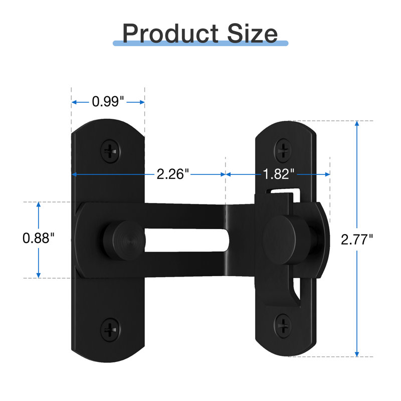 Sliding Barn Door Lock Hardware, 90 Degree Locks for Barn Doors, Flip Gate Latches for Garden, Bathroom, Outdoor, Garage