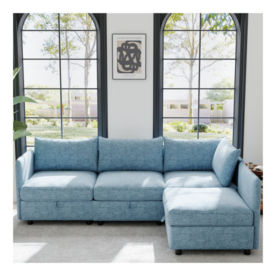 Modular Sectional Sofa, Convertible Sofa Seat With Storage, Sleeper Sectional Sofa Set, Fabric Flexible Modular Combinations for Living Room