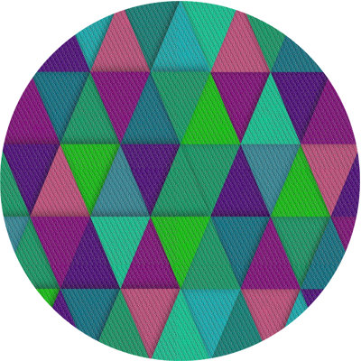 Tapis bleu/vert/rose