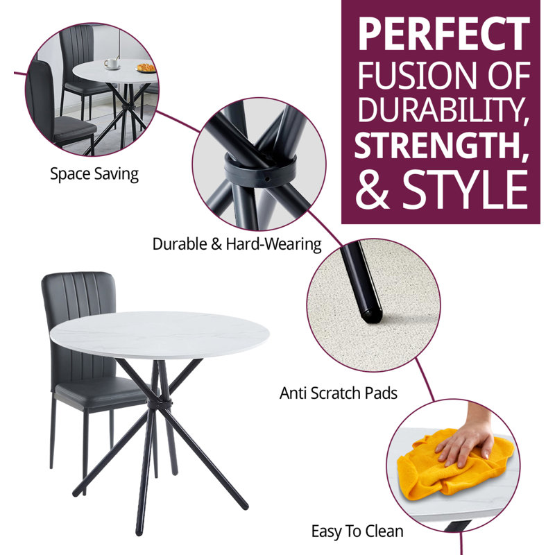 Rostin 4 - Person Dining Set, White