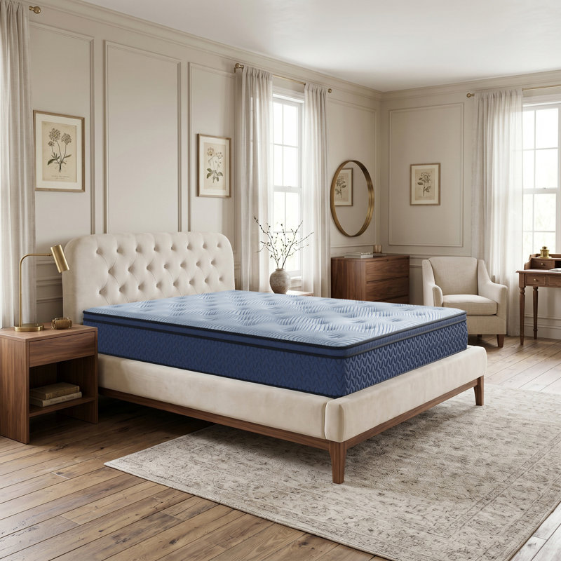 Matelas hybride Serena, Grand lit, 12", Blanc