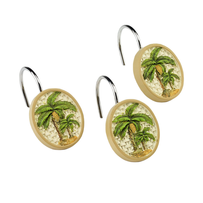 Colony Palm Bath Shower Curtain Hooks