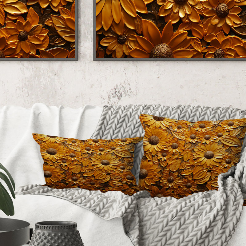 Coussin Golden Radiant Sunflower Blooming
