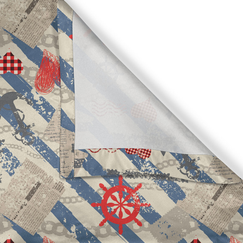 Rideaux à œillets décoratifs East Urban Home Nautical, L 50 po x L 96 po
