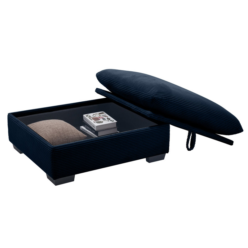 Repose-pieds en tissu velours côtelé Corduroy à combiner avec un canapé 2 places, un canapé 3 places et un canapé 4 places, velours côtelé beige