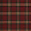 Tartan Material Large Footstools Tartan - Claret Red - Wood Bun Feet-1986677896