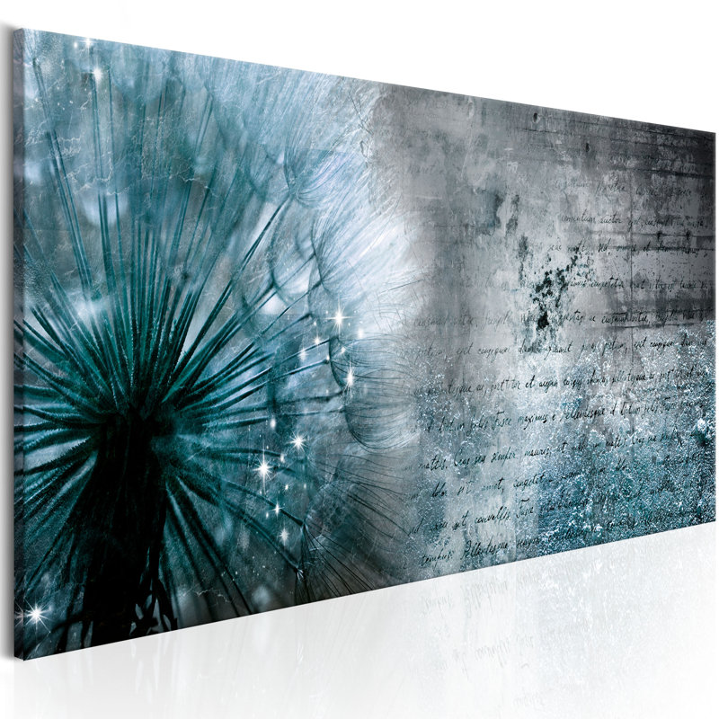 Pissenlit bleu - impression sur toile panoramique, H 17,7 po x l 53,1 po