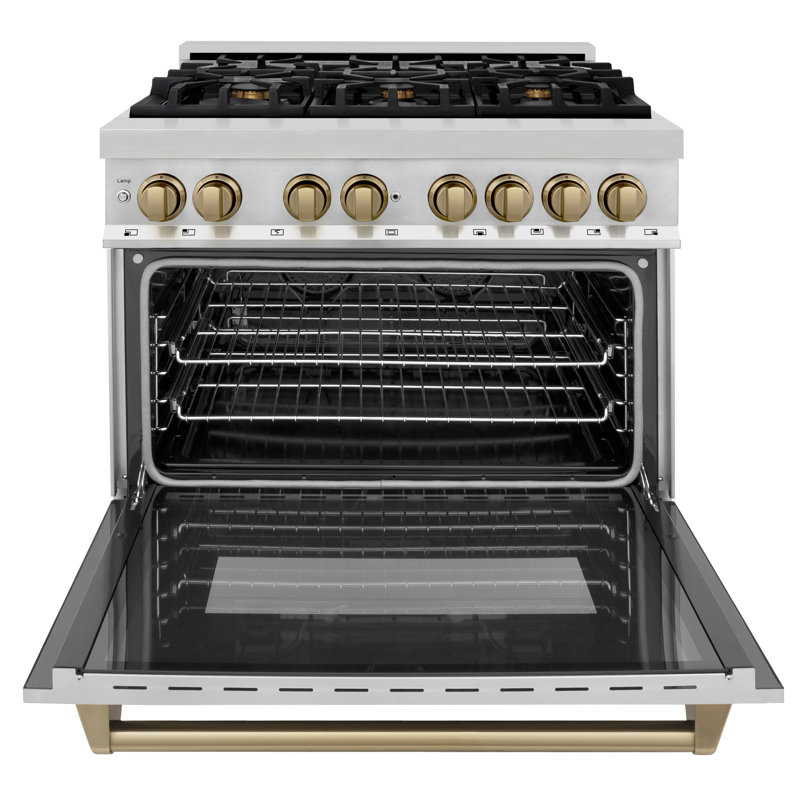 ZLINE Autograph 36" Legacy Dual Fuel Range w/ 6 Burners, Champagne Bronze