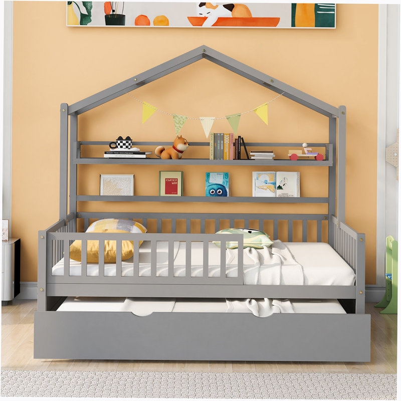 Lits avec couchette Hansiain House par Harriet Bee, Double, Blanc