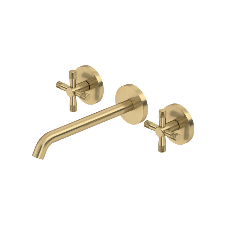 Amahle Wall Mounted Lavatory Faucet Trim, Antique Gold
