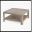 Table basse carrée avec rangement, frêne clair