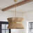 8-Light E12 White Rattan-Metal Chandelier, Dimmable, Adjustable Height, ETL Listed