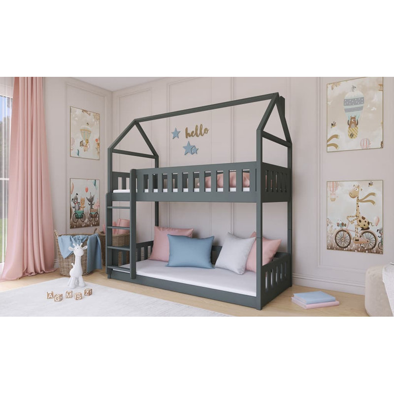 Nene 90 X 190cm Bunk Bed House Beds, Graphite