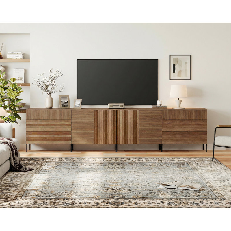 Meuble télé avec commode Aadham, Noyer