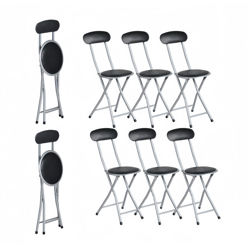 Cofsky Faux Leather Padded Stackable Folding Chair Folding Chair Set