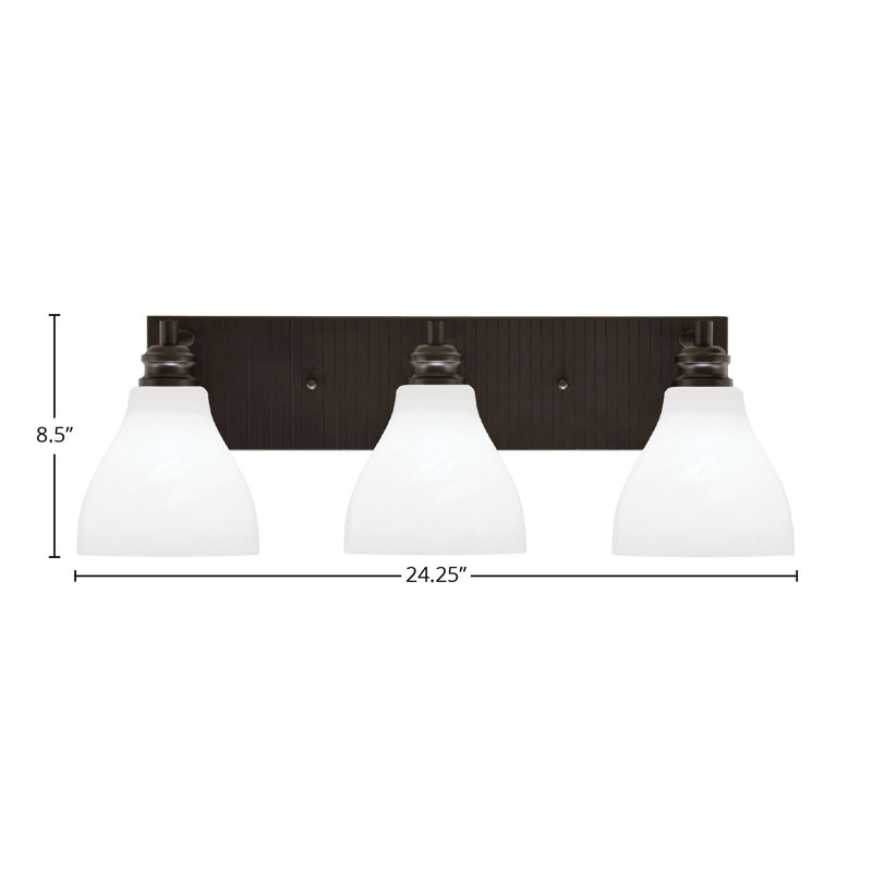 Éclairage pour meuble-lavabo 3 lumières Aspacia, Espresso, Blanc