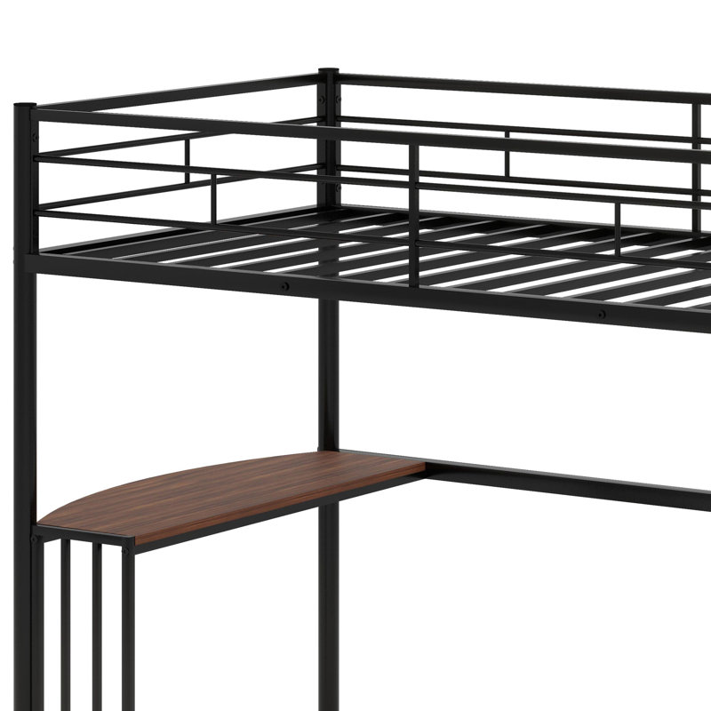 Ebern Designs Metal Loft Bed With Desk - Wayfair Canada