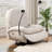 42" W Cream Soft Fabric Upholstered Power Swivel Rocker Recliner Chair with USB Port, Phone Holder, and Adjustable Footrest